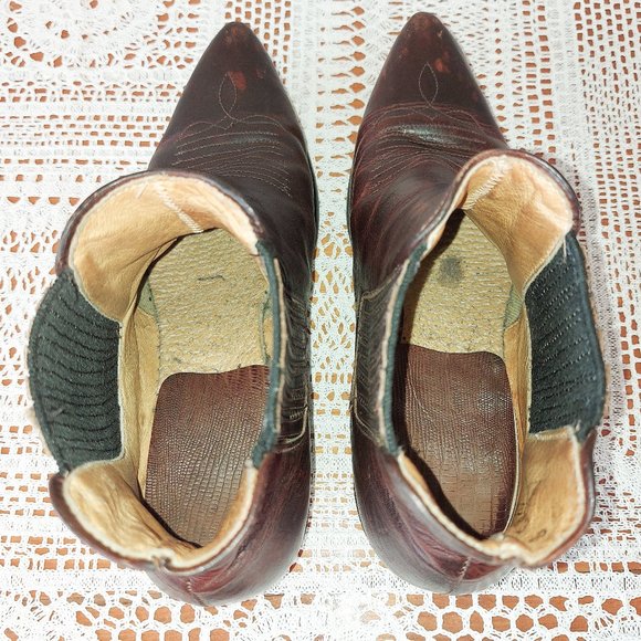 Silver Rebel Short Boots Size 6 Women Leather Western Cowboy Boho Ankle Bootie - Picture 12 of 14